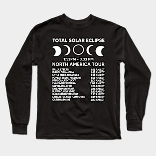 2024 total solar eclipse April 8th Path Of The Eclipse North America Tour State Totality Long Sleeve T-Shirt